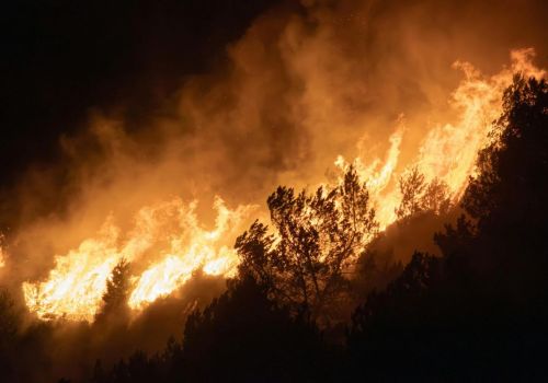 Incendio provocato dai cambiamenti climatici, simbolo della crisi ambientale globale